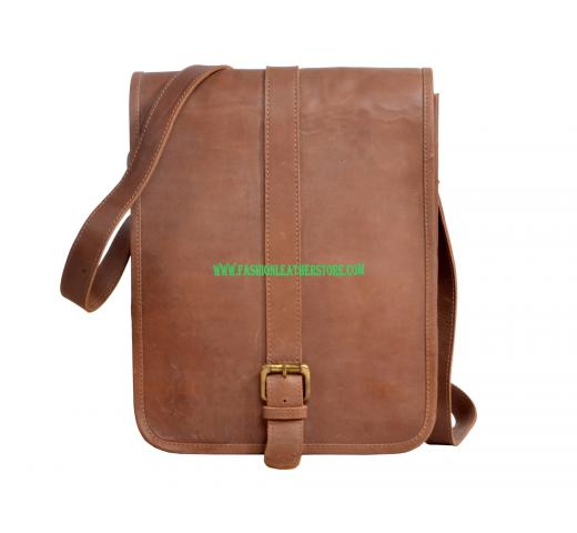 Mens Crazy Horse Leather Briefcase Vintage Tablet Document Business Bag Handbag